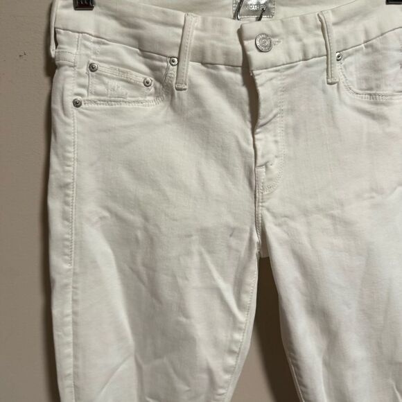 Mother Denim Jeans Looker Ankle Fray Little Miss Innocent White- Size 25 - Picture 5 of 10